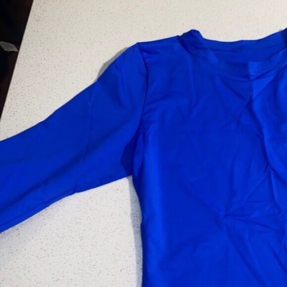Skims Long Sleeve Swim Shirt Cobalt Blue Large Rashguard - Picture 7 of 7